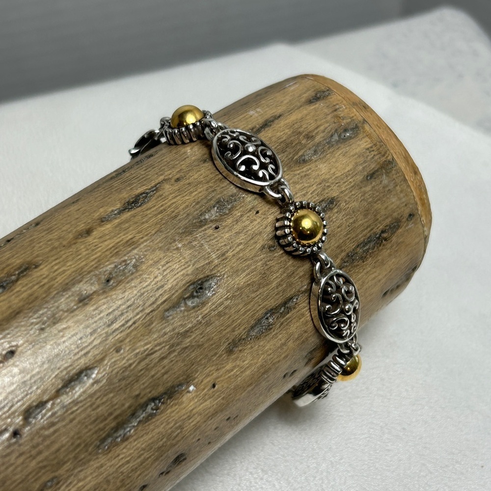 Brighton Intrigue Bracelet Two-tone Silver Plated 8" Mixed Metals - Picture 5 of 13